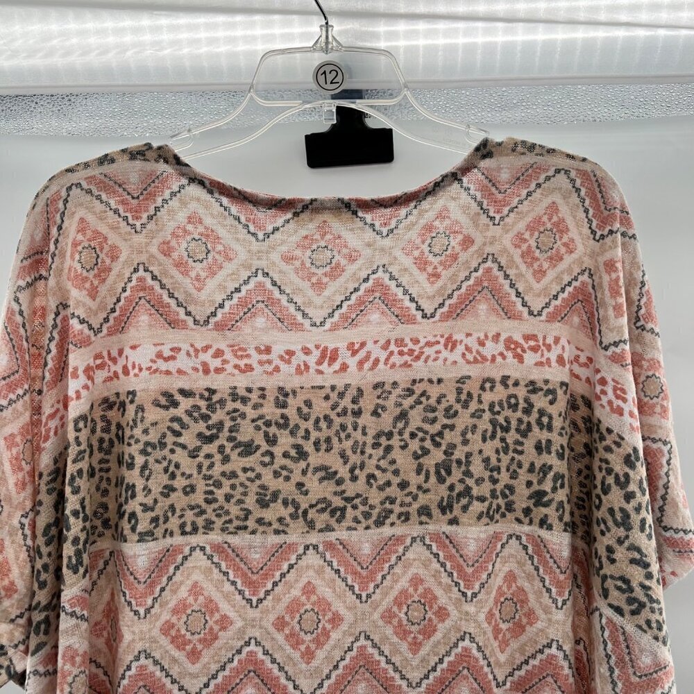 Cotton Bleu Women's Short Sleeve Mixed Print Top Mulitcolor Size Small - Picture 6 of 9